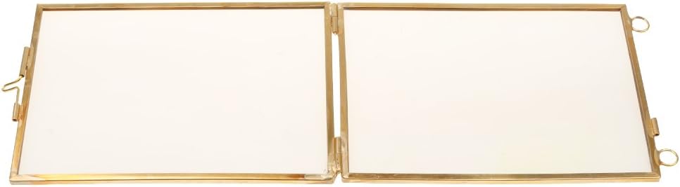 Double Glass Floating Frame Brass and Glass Wall Decor