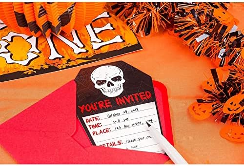Juvale Halloween Invitation Cards 60-Pack Skull Design