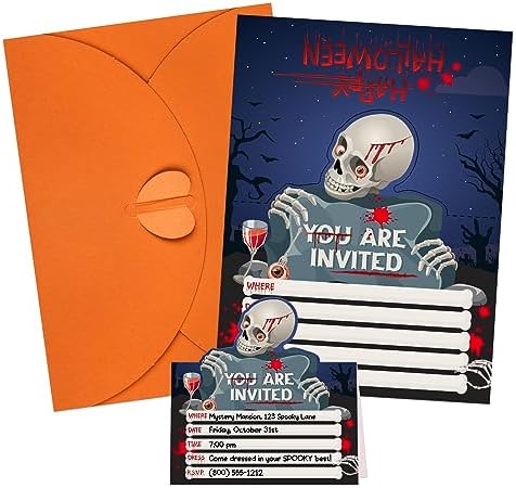 D24TIME Halloween Invitation Cards 12Pcs Set