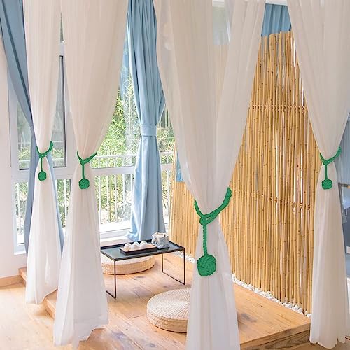 Ushomin Curtain Tiebacks 2 Pack Green Heavy Duty Holdbacks