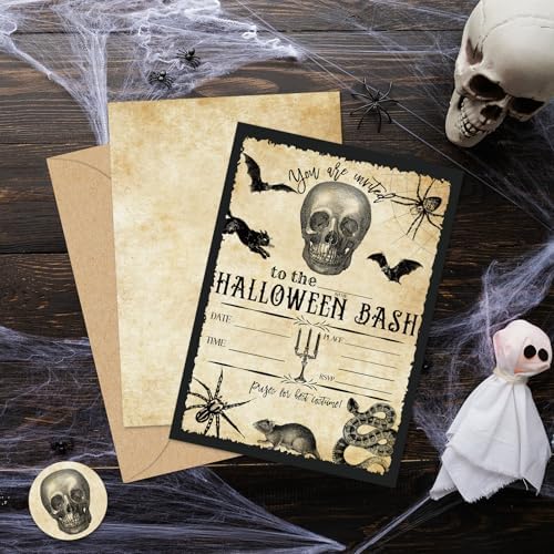 Whaline Halloween Invitation Cards with Envelopes Set of 25