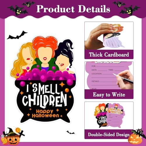 SICOHOME Halloween Party Invitations 12pcs 5x7 with Envelopes