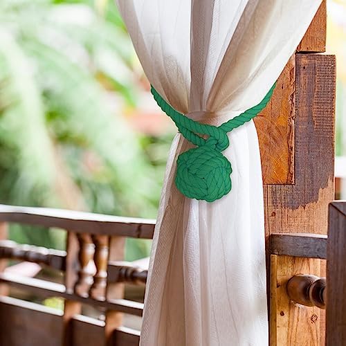 Ushomin Curtain Tiebacks 2 Pack Green Heavy Duty Holdbacks
