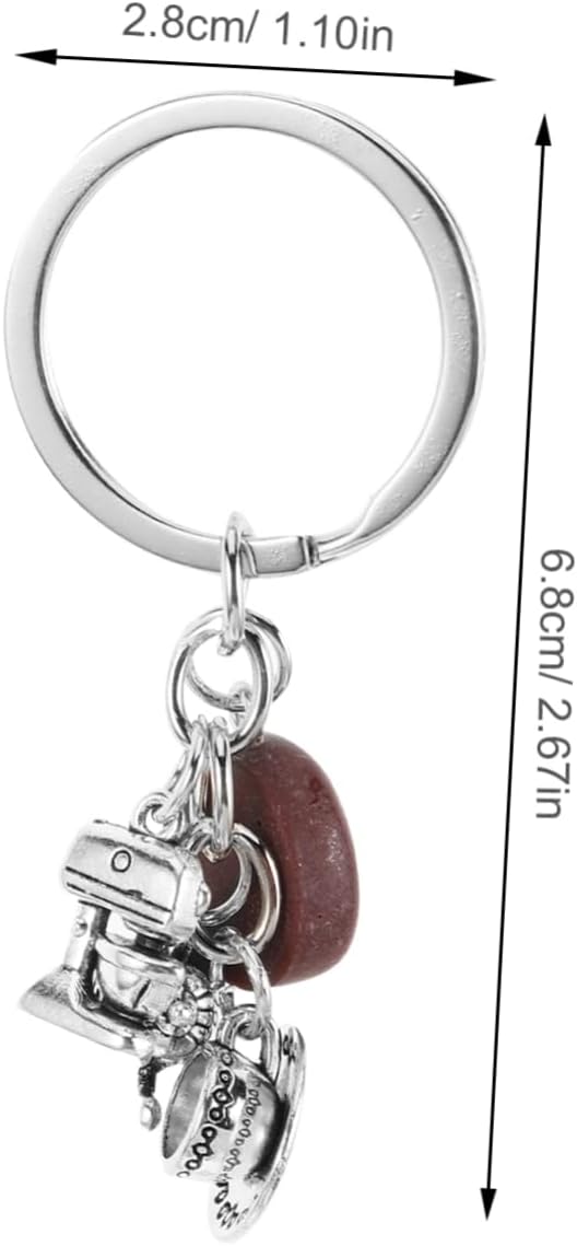 IMIKEYA 2pcs Cute Coffee Bean Keychain