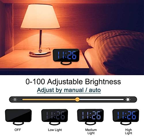 SZELAM Digital Alarm Clock with USB Charger and Mirror Surface