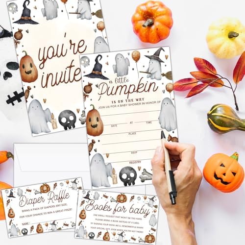 Deluxe Baby Shower Invitations 25 Set Halloween Party Invites