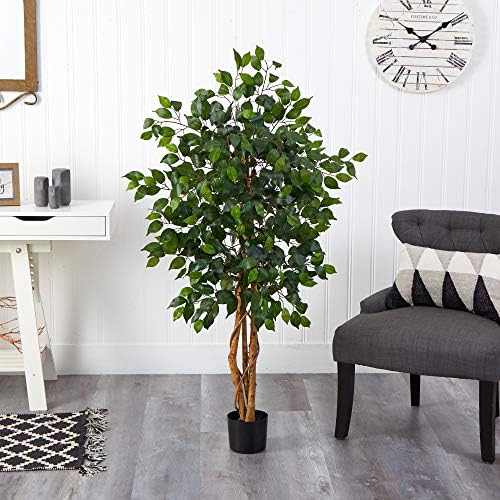 Nearly Natural 4ft Triple Trunk Artificial Ficus Tree