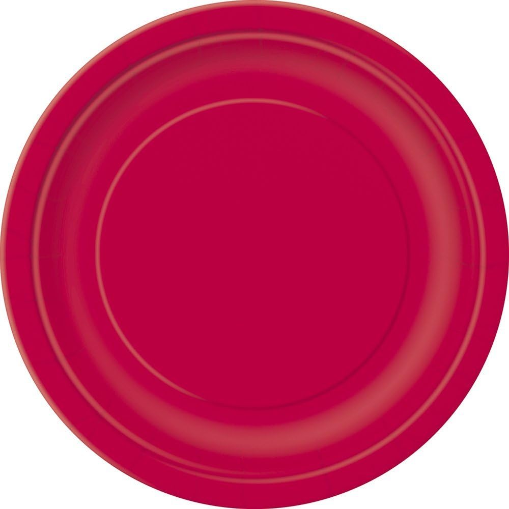 Ruby Red Solid Round Dinner Plates 9 Inch Pack of 16