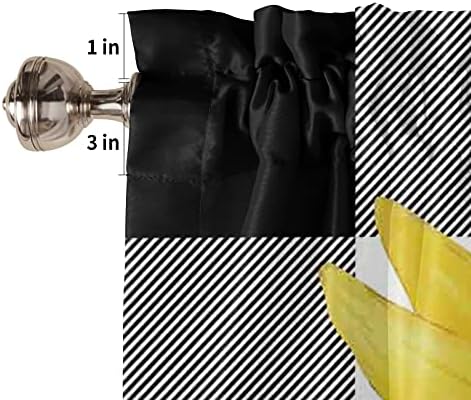 Watercolor Sunflower Kitchen Window Valance Curtains 54x18in