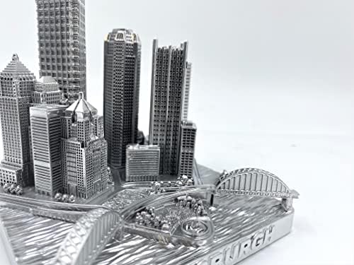 Pittsburgh 3D City Famous Building Model Statue Silver 4 Inch