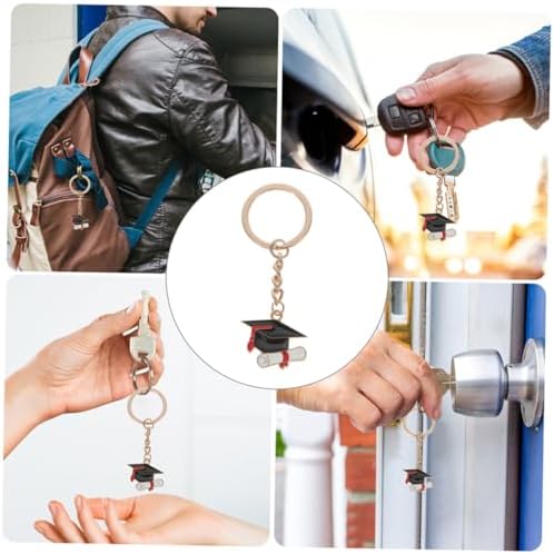 5pcs Zinc Alloy Graduation Cap Keychain Charms