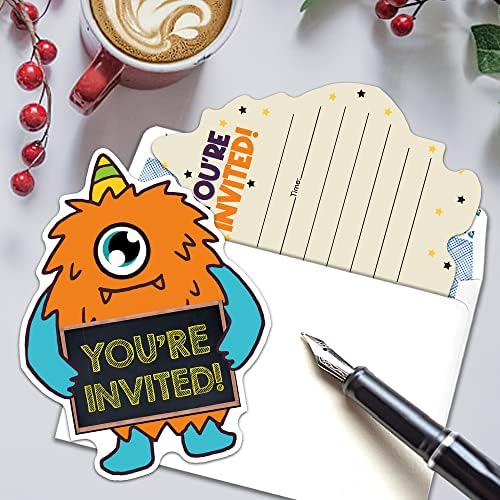 RZHV 15 Pack Monster Birthday Invitations Cards