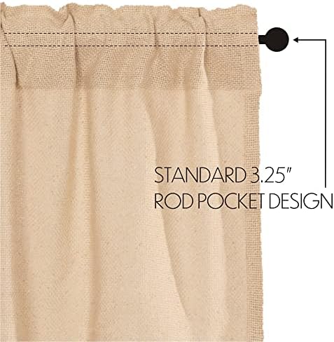 VHC Brands Farmhouse Swag Curtains Pair Tan Rod Pocket Distressed