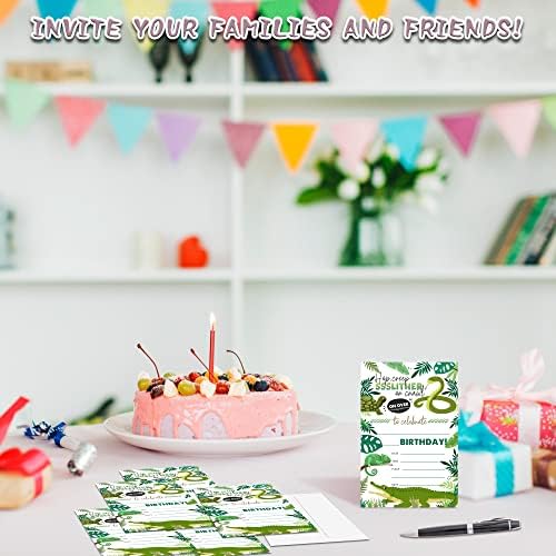 20 Count Snake Lizard Birthday Invites with Envelopes