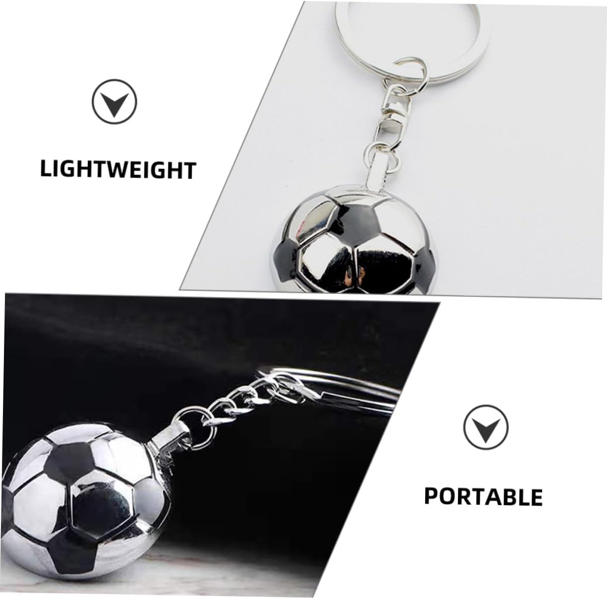 3Pcs Soccer Keychains Football Keyrings Multi Functional Backpack Pendants