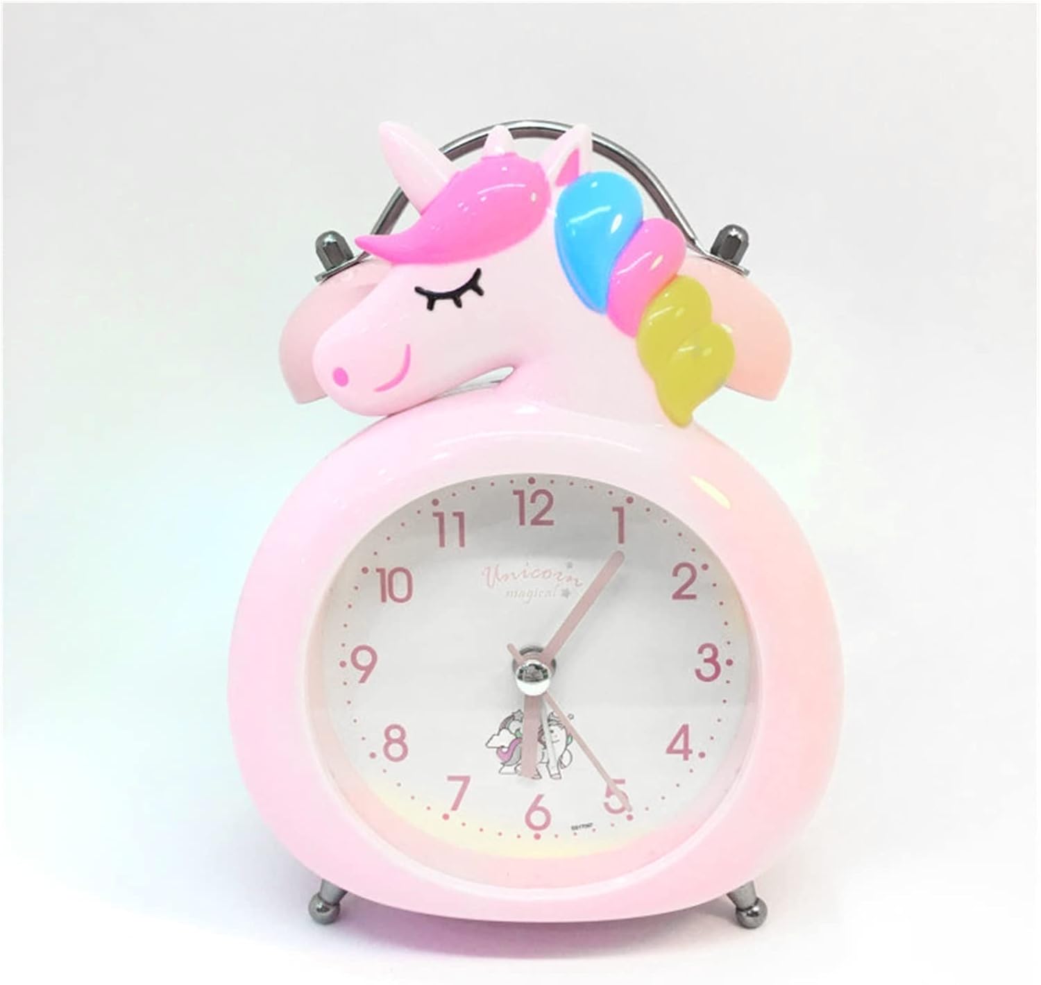 DINBOZ26X Pink Unicorn Alarm Clock for Kids and Adults