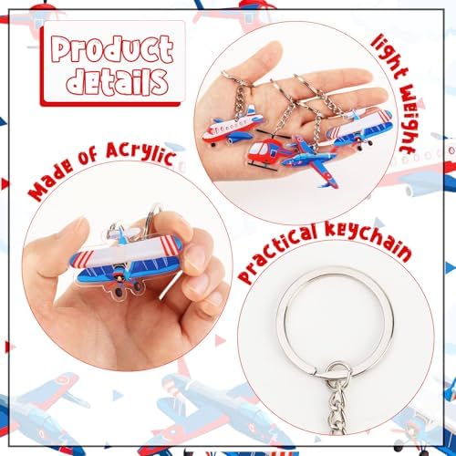 Serencatcher Airplane Keychain Set 12pcs