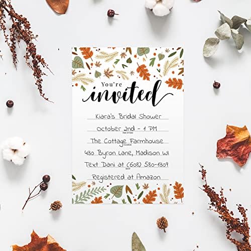 Canopy Street Autumn Leaves Party Invitations 5x7
