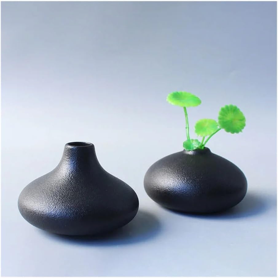 Modern Black Ceramic Vase for Home Decor