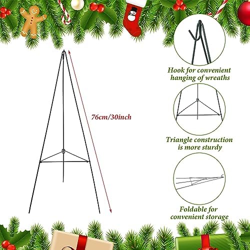 Soaoo Wreath Stand for Grave Marker 30 Inch Metal Easel
