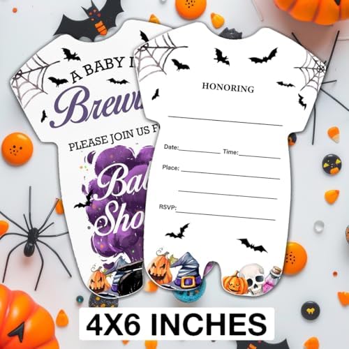 LyoGao Halloween Baby Shower Invites - Witch Magic Theme