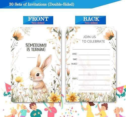 Fablus Birthday Invitations Girls 4x6 Inches 30 Sets with Envelopes
