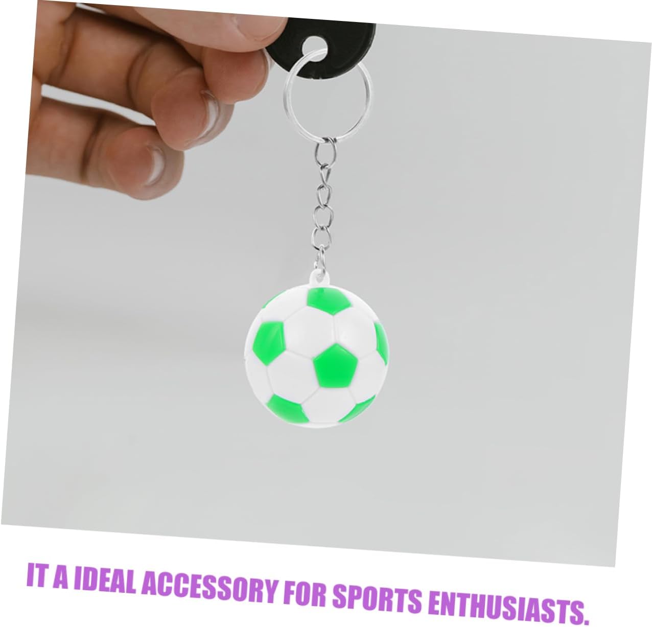 4pcs Realistic Soccer Keychain Pendants Durable Football Keyrings for Boys