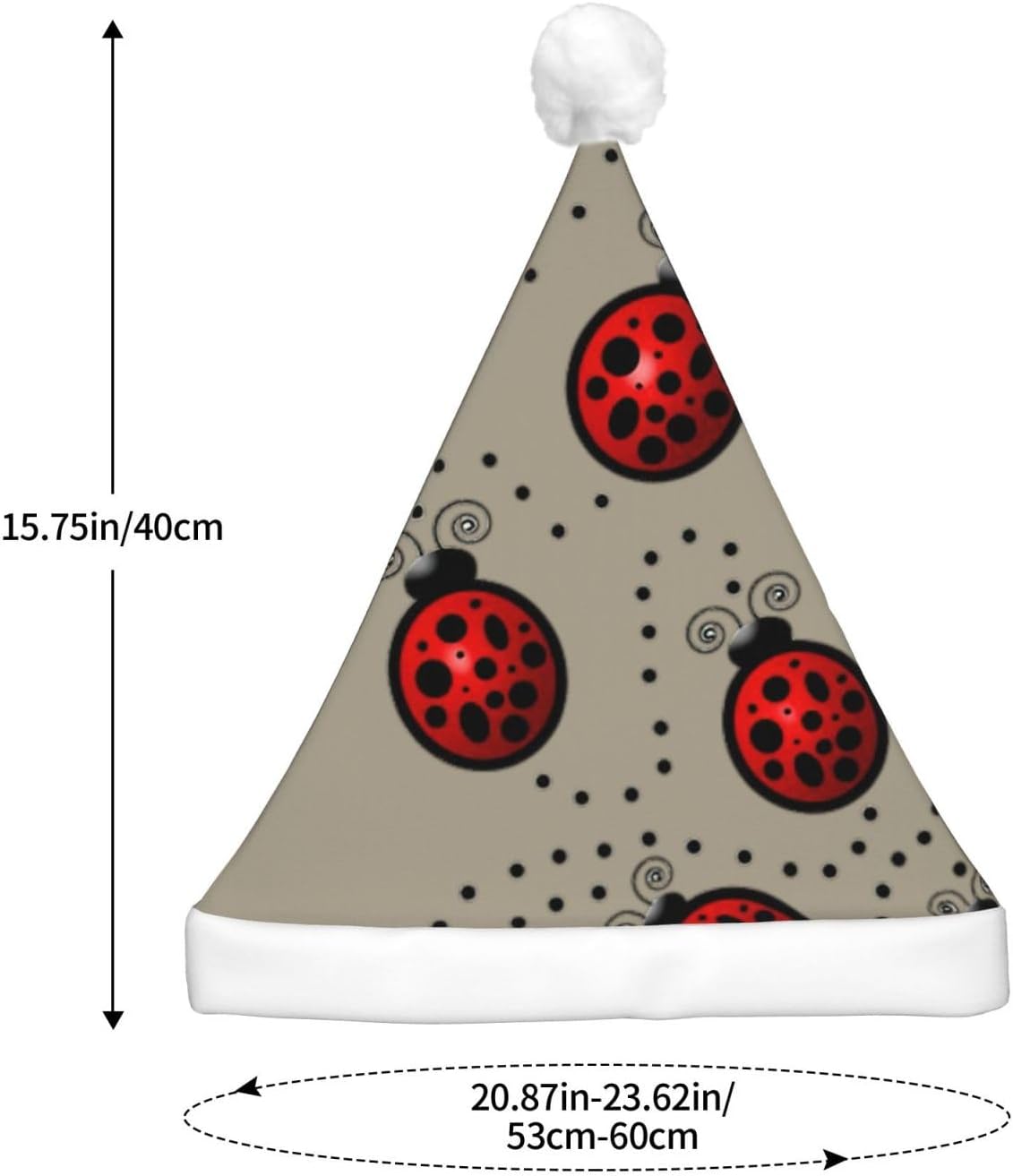 Art Ladybug Tracks Print Christmas Hat with LED Lights