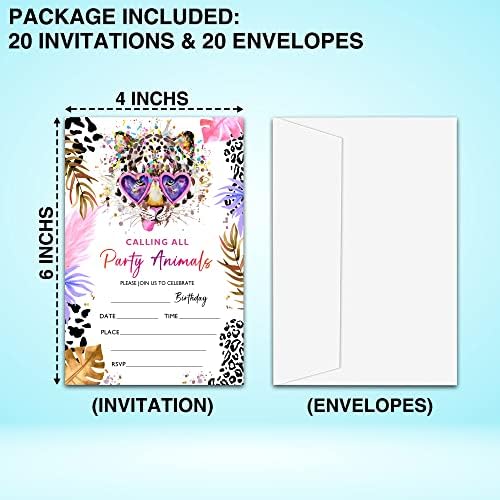 NYCTUG Leopard Print Birthday Invitations for Teens