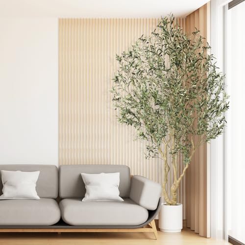 Realead 8ft Artificial Olive Tree with Realistic Leaves and Olives