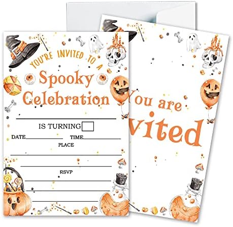 Deluxe Halloween Party Invitations Set with Envelopes
