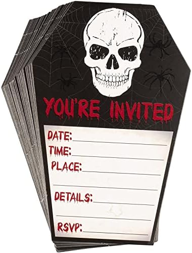 Juvale Halloween Invitation Cards 60-Pack Skull Design