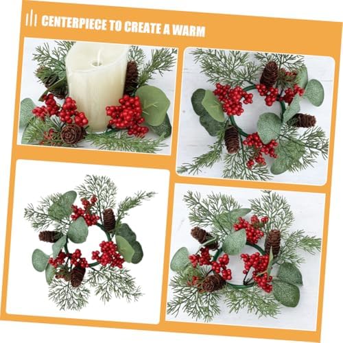BESTYASH Christmas Candle Ring Wreath Artificial Decor