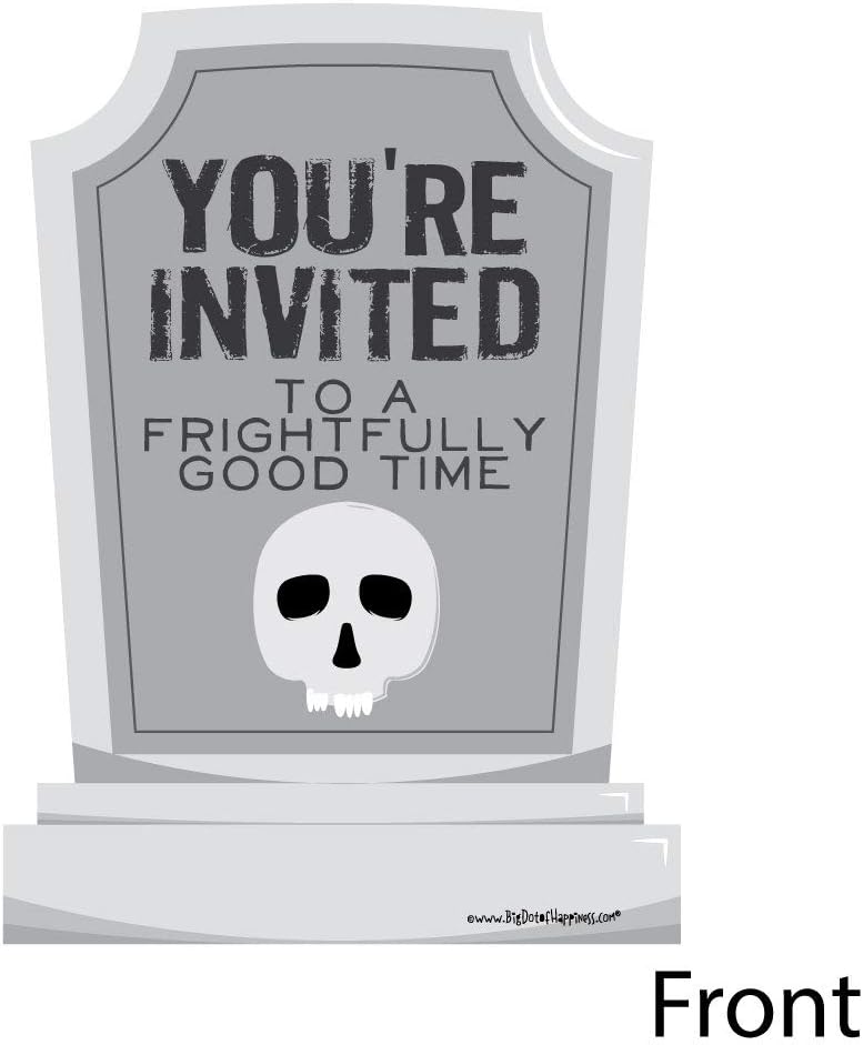 Big Dot of Happiness Halloween Party Tombstone Invitations Set of 12