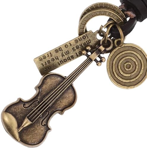 Amosfun Retro Violin Keychain Zinc Alloy Music Pendant
