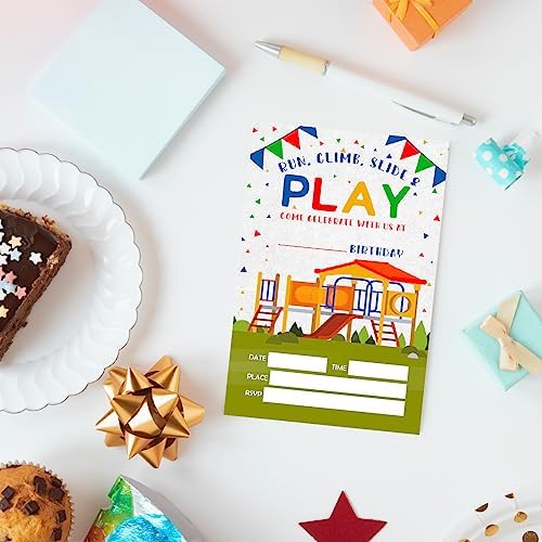 Birthday Invitations for Boy Kids Park with Envelopes Set of 20