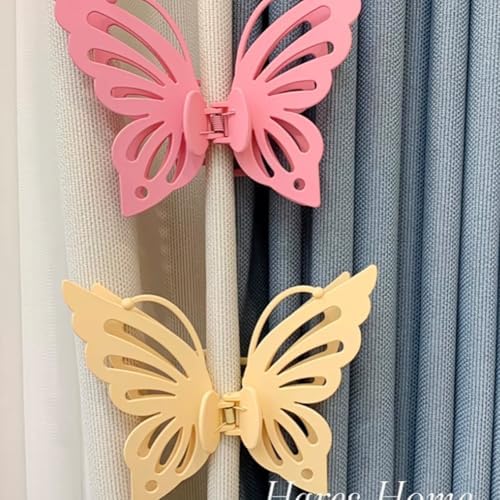 Lovely Pink Butterfly Curtain Tiebacks 2Pcs