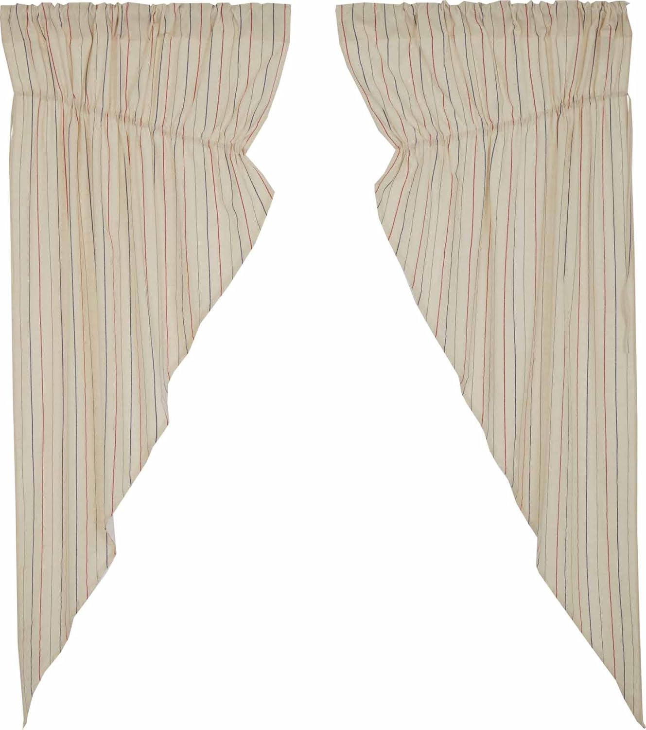 Piper Classics Betsy Stripe Prairie Curtains Set of 2