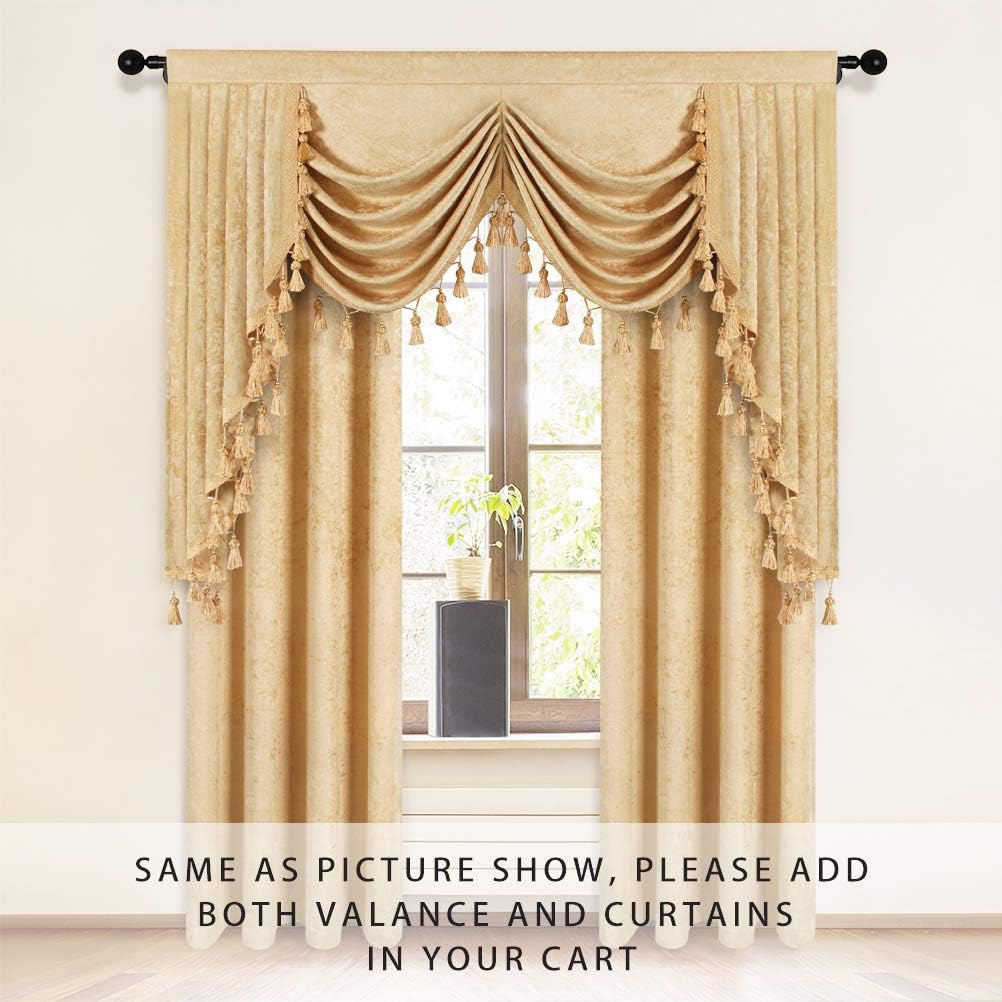 ELKCA Double-Sided Chenille Window Curtains 52 x 84 2 Panels Grommet Top