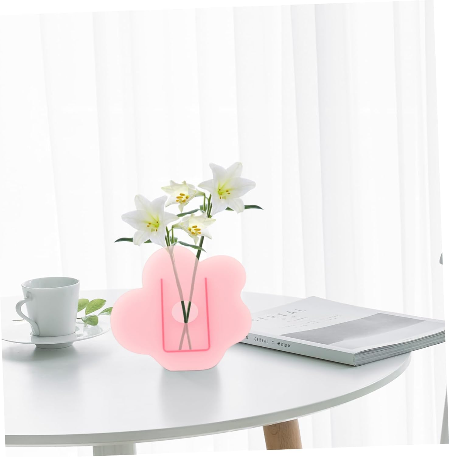 Cabilock Flower Shaped Acrylic Vase for Dried Flowers