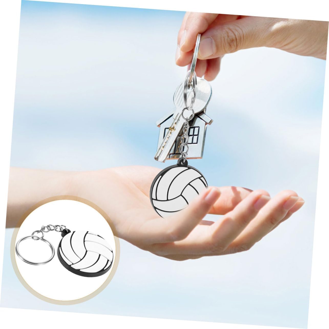 Volleyball Keychain Sports Party Favor Lightweight Keyring for Backpacks