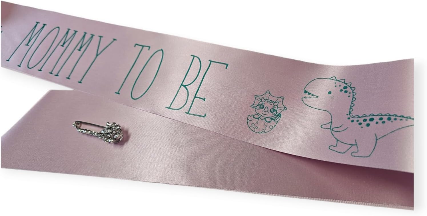 Dinosaur Baby Shower Pins with Sash Set