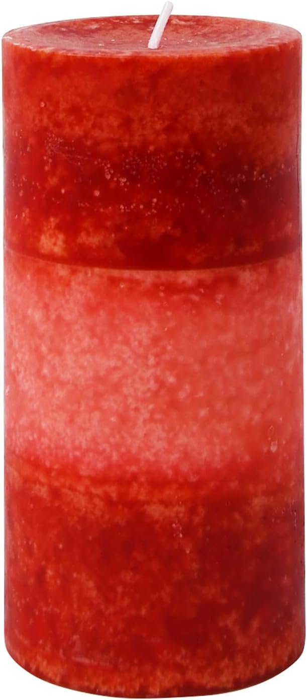 6 Inch Tritone Red Scented Pillar Candle 1