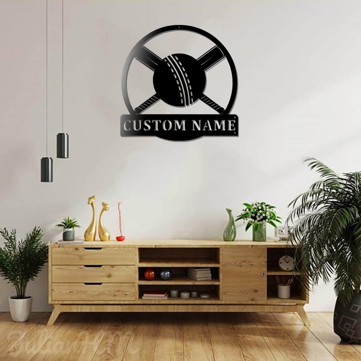 Custom Cricket Metal Wall Art With LED Lights