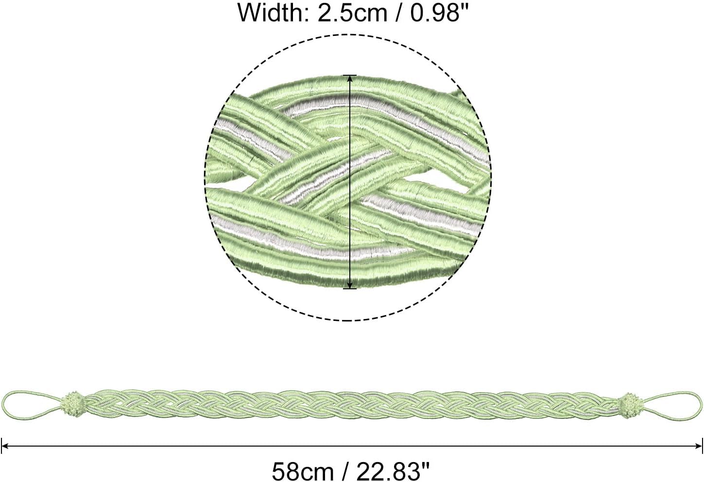 Uxcell 2Pcs Curtain Tiebacks Green Silver