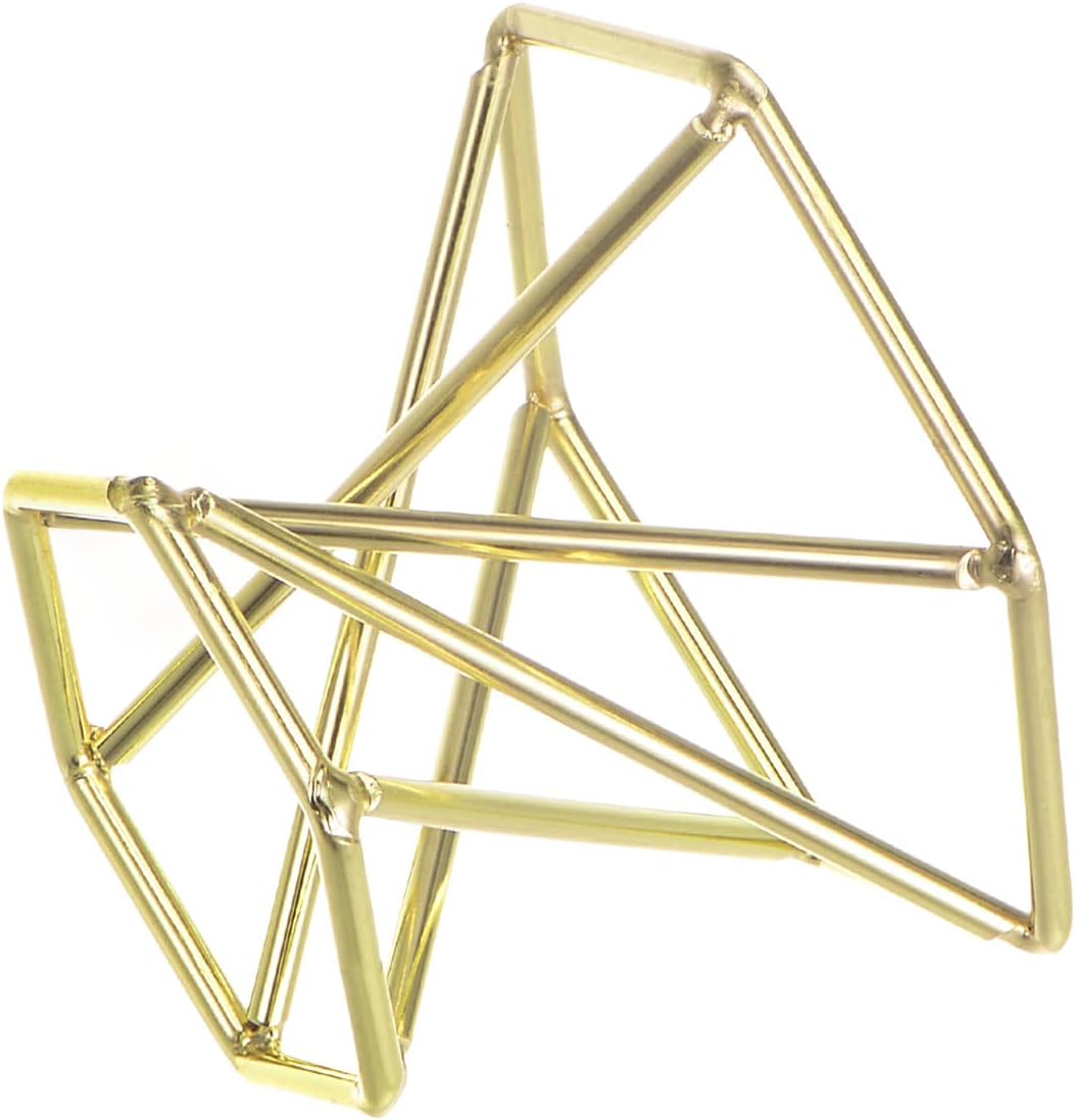 MECCANIXITY Gold Hexagonal Crystal Ball Display Stand 13 Inch
