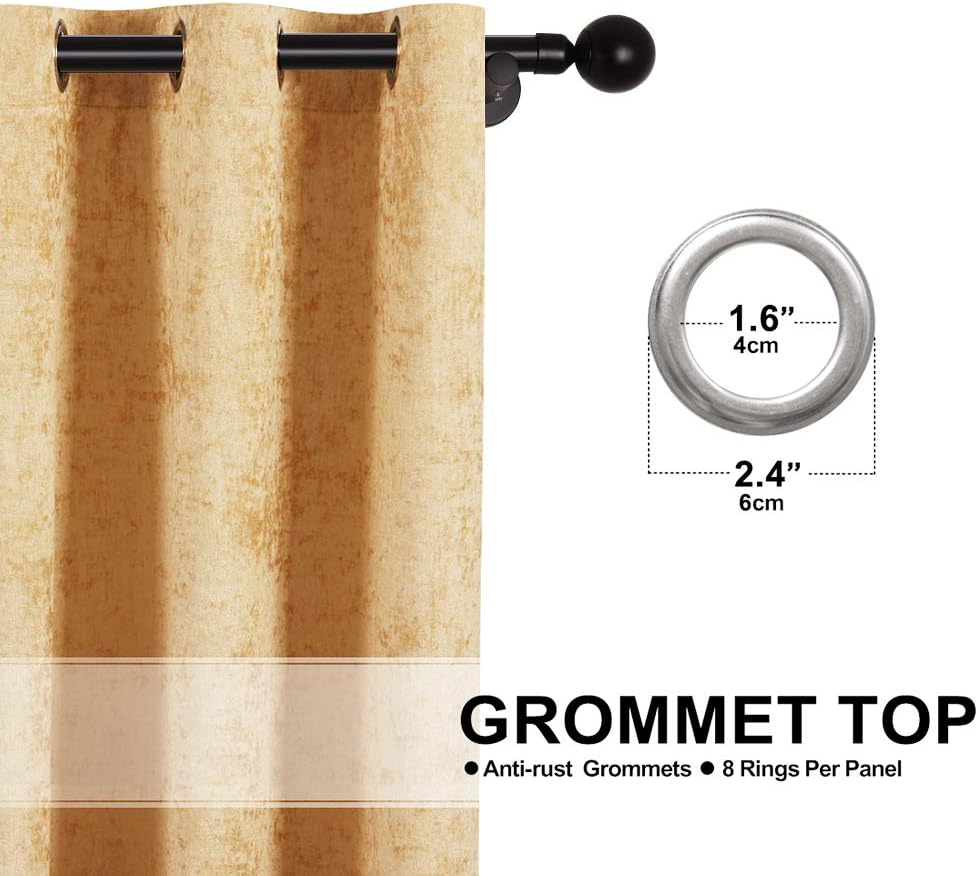 ELKCA Double-Sided Chenille Window Curtains 52 x 84 2 Panels Grommet Top