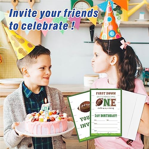 AWSICE Football Birthday Party Invitations 20 Pack with Envelopes