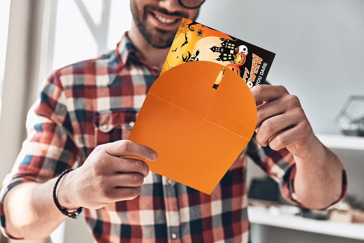 XJF Halloween Party Invitation Cards for Kids 5x7 12pcs with Envelopes
