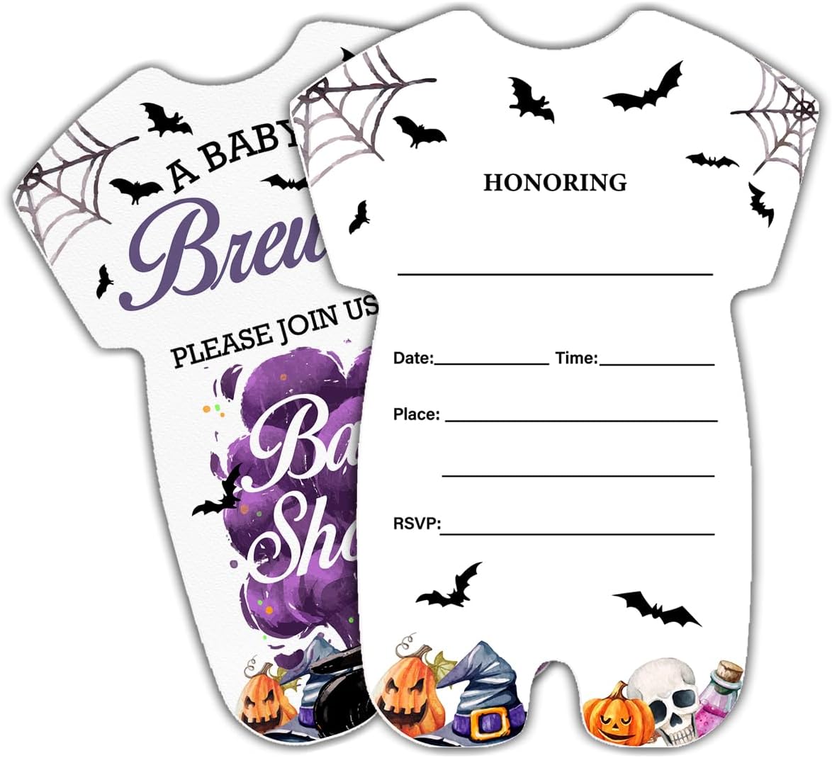 LyoGao Halloween Baby Shower Invites - Witch Magic Theme